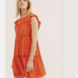 Free People Retro Kitty Crochet Trim Dress! Size XS.